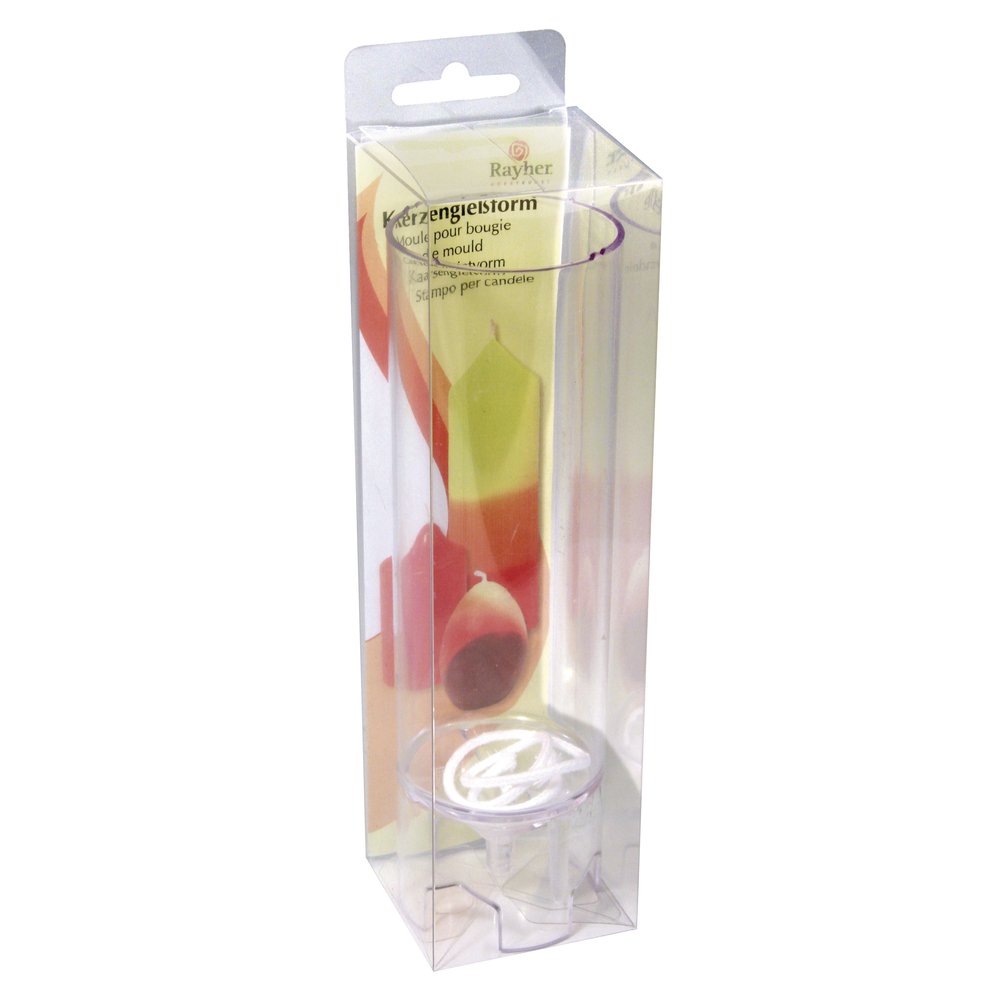 Rayher Molde para velas de cera, cirio punta acampanada 14 cm alto, 5 cm ø, incluye mecha, 3116800