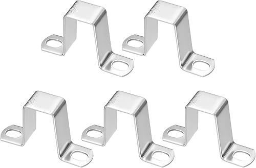 Miniatura 59 de HARFINGTON Abrazadera cuadrada de tubo 2.953x1.772 in 304 acero inoxidable hebilla de tubo cuadrado en forma de U abrazadera de tubo conector