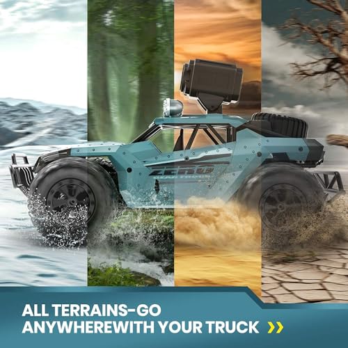 DEERC Coche teledirigido 1:16 RC Truck con cámara de 1080P, transmisión WiFi de 2,4 GHz, 2 baterías, 60 Minutos de Tiempo de reproducción, para Adultos y niños (36 W) - imagen 7