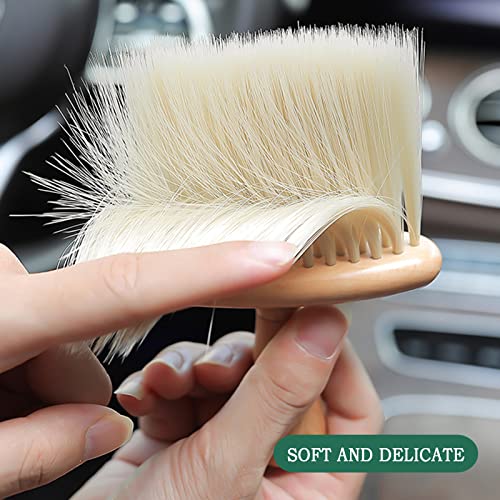 High Density Ultra Soft Detail Brush Automotive Interior Cleaning Tool Kit Brush Car Detailing Brush Soft Hair Wooden Brush Deep Cleaning Keyboards Laptop Sofa Dusting Brush (B-1Pc) #TOP2