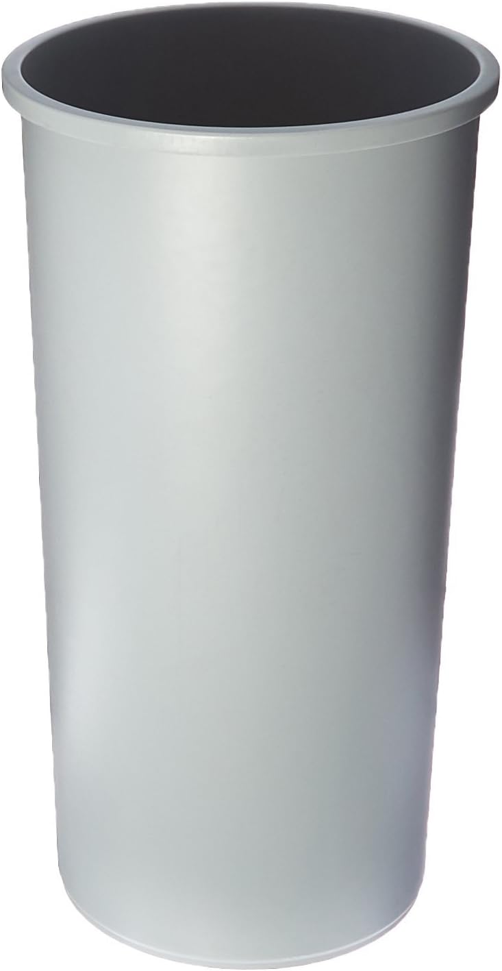 RUBBERMAID Commercial Products GIDDS2-RCP354600GY Untouchable Round Trash Can, Gray, 22 Gallon
