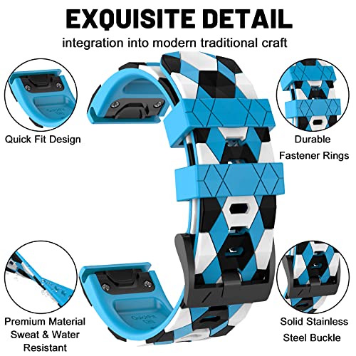 MYSNBKN Fenix 7X Strap 26mm Silicone bands for Garmin Fenix 7X/Fenix 6X/Fenix 6X Pro/Fenix 5X/Fenix 5X Plus/Fenix 3/Fenix 3 HR(Quick Fit) - Image 2