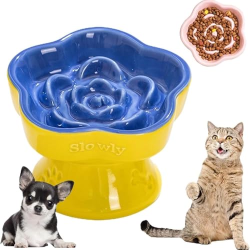RoastMe陶器 早食い防止 食器 犬 傾斜 犬 早食い防止 小型犬 中型犬 猫 早食い防止 食器 高台 犬 はや食い防止食器 小型犬 高さ 犬 餌入れ 防止吐き戻し 猫 早食い防止 小さめ 可愛い 犬 餌皿 鼻ぺちゃ猫 早食い防止 食器 食洗機対応 電