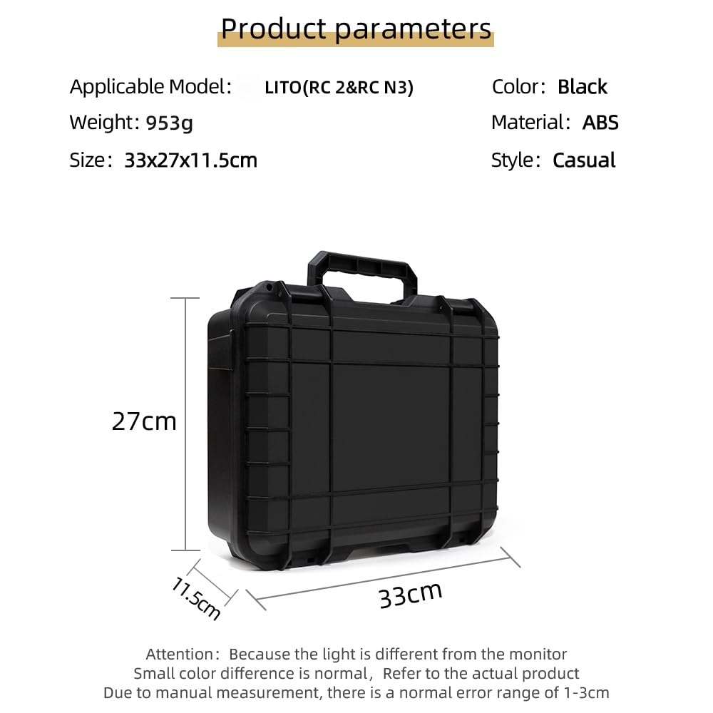 Lito X1/Lito 1 Hülle, wasserdichte harte Tragetasche für DJI Lito X1/Lito 1 mit RC 2/RC-N3 Fernbedienung, tragbare Aufbewahrungstasche Reisetasche Tragetasche für DJI Lito X1 Fly Mehr Combo Zubehör