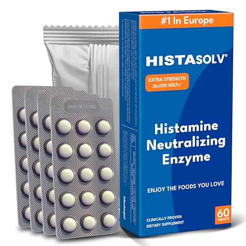 Medagel HISTAsolv Extra Strength DAO Enzyme Supplement for Histamine Food Intolerance - Eases Digestive Discomfort - Patented Tech - Made in Austria - 60 Pack