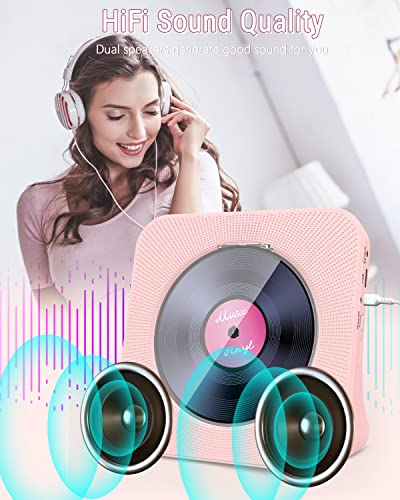 Greadio KC-806 Cd Player Portable With Bluetooth 5.0, Hifi Sound Speaker, Cd Music Player With Remote Control, Dust Cover, Fm Radio, Led Screen, Support Aux/Usb, Headphone Jack For Home, Kids thumb #3