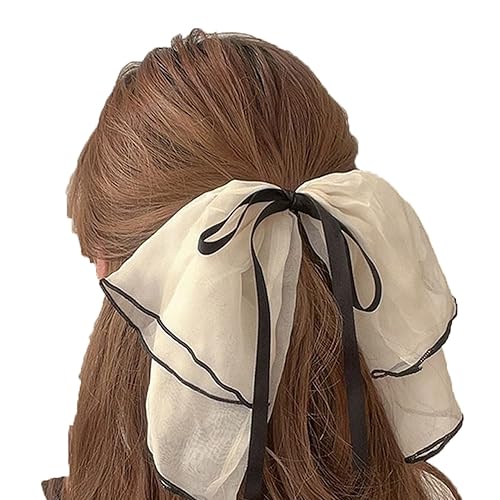 Leadigol Pinzas para el Pelo con Lazo de Encaje, 4 Piezas, Clips Elegantes y Grandes con Borla para Cola de Caballo, Accesorios de Cinta de Malla miniatura 6