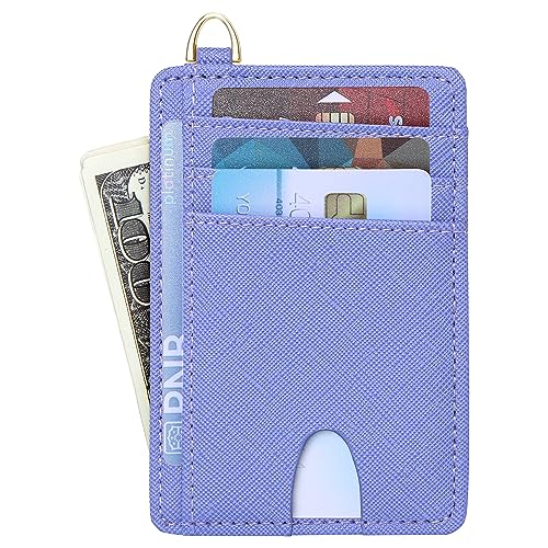 Badiya Credit Card Holder Slim Minimalist Wallet, Front Pocket Purse RFID Blocking Wallet Compact Card Case with ID Window for Women & Men2