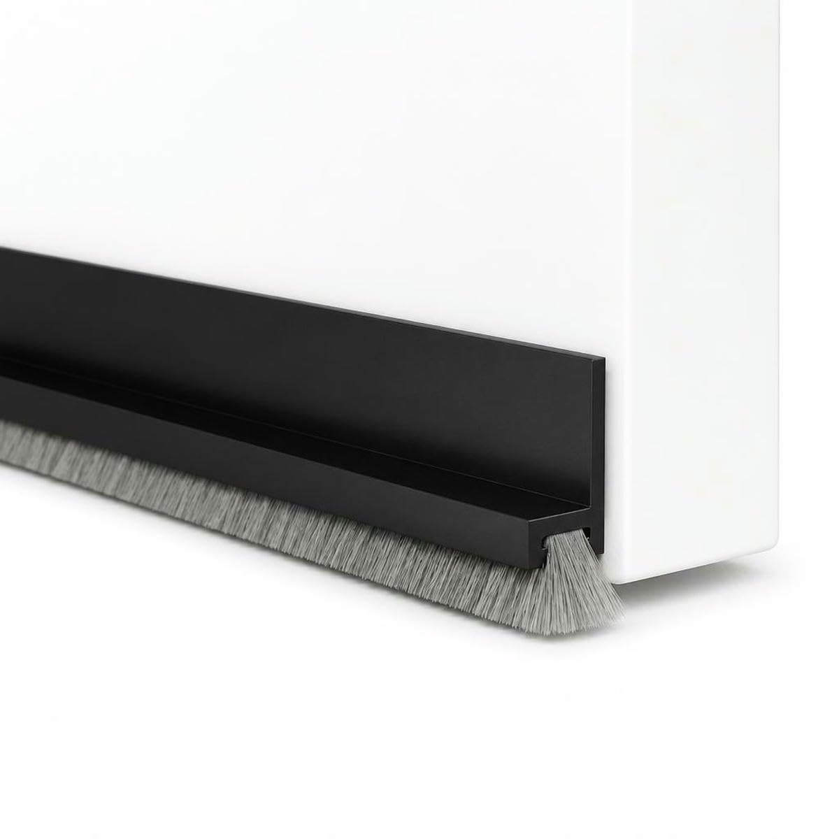 Door Seal Draft Stops with Brush Reduce Noise Rubber Door Sweep Breeze Blocker Insect Proof Dust Proof Sound Proof Seal Strips-Black-5M(5Strips)