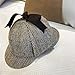 Harris Tweed Sherlock Holmes Hat for Adult and Child,Detective Hat Deerstalker for Men and Women (Grey L)
