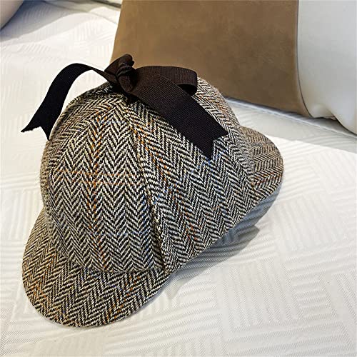 Image of TAILORMAP Harris Tweed Deerstalker Hat for Adult and Child,Detective Hat for Men and Women