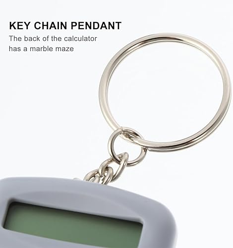 Miniatura 6 de Mini calculadora electrónica portátil de bolsillo de dibujos animados lindo 2pcs con llavero para niños estudiantes - gris