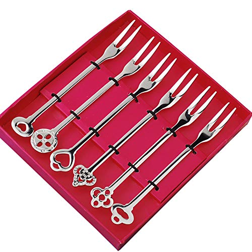 Stainless Steel Fruit Forks Tasting Appetizer Forks Cocktail Forks for Salad Cake Fruit-6
