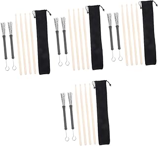 ERINGOGO 4 Conjuntos De Baquetas De Tambor Escovas De Tambor Escovas De Tambor Baquetas De Madeira Para Crianças Baquetas De Madeira De Bordo Substituições De Baquetas De Tambor