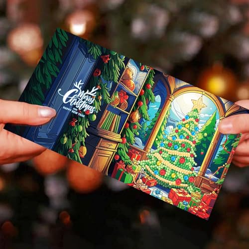 Tarjetas de Navidad con diamantes redondas para evitar regalos aburridos y felicitar con estilo 5