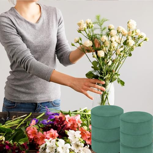 Miniatura 7 de Maonativey Pack De 6 Bloques Redondos De Espuma Floral 10x10x4cm - Para Flores Naturales Y Artificiales Centros De Mesa, Bodas, Eventos Y Diseños Florales - Espuma Húmeda O Seca