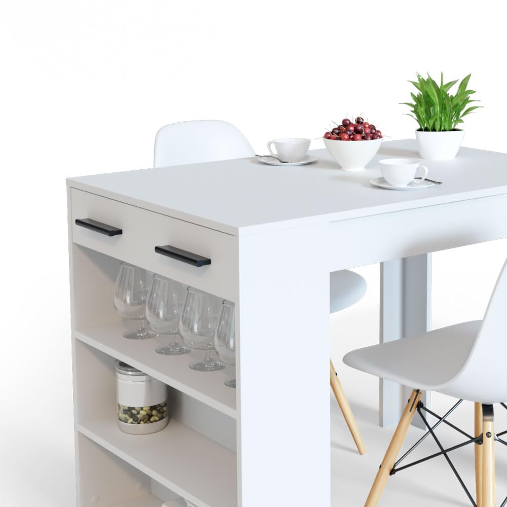 Vicco Esszimmertisch Repose, Weiß, 67 x 100 cm