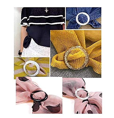 6 Pcs Scarf Rings for Women 1 Inch Plastic Scarf Clips Holder Buckle Button Circle Clips for Silk Scarves Shirts Blouses Clothing Accessories4