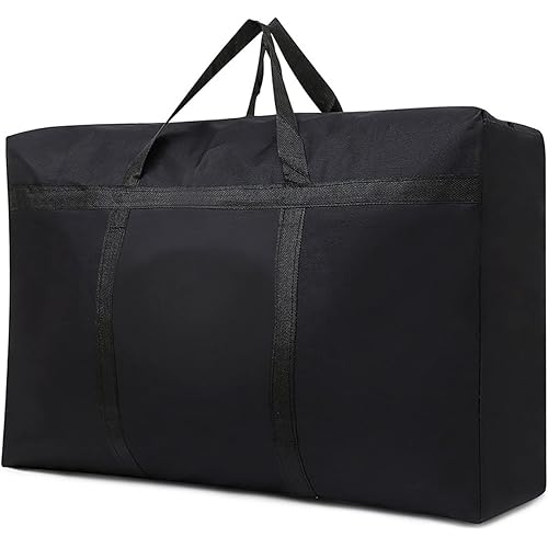 Multipurpose Extra Large Heavy Duty Storage Bags Duffle Bags for Space Saving Moving Storage (120L, Black)