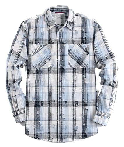 Alex Vando Mens Button Down Shirts Regular Fit Long Sleeve Casual Plaid Flannel Shirt
