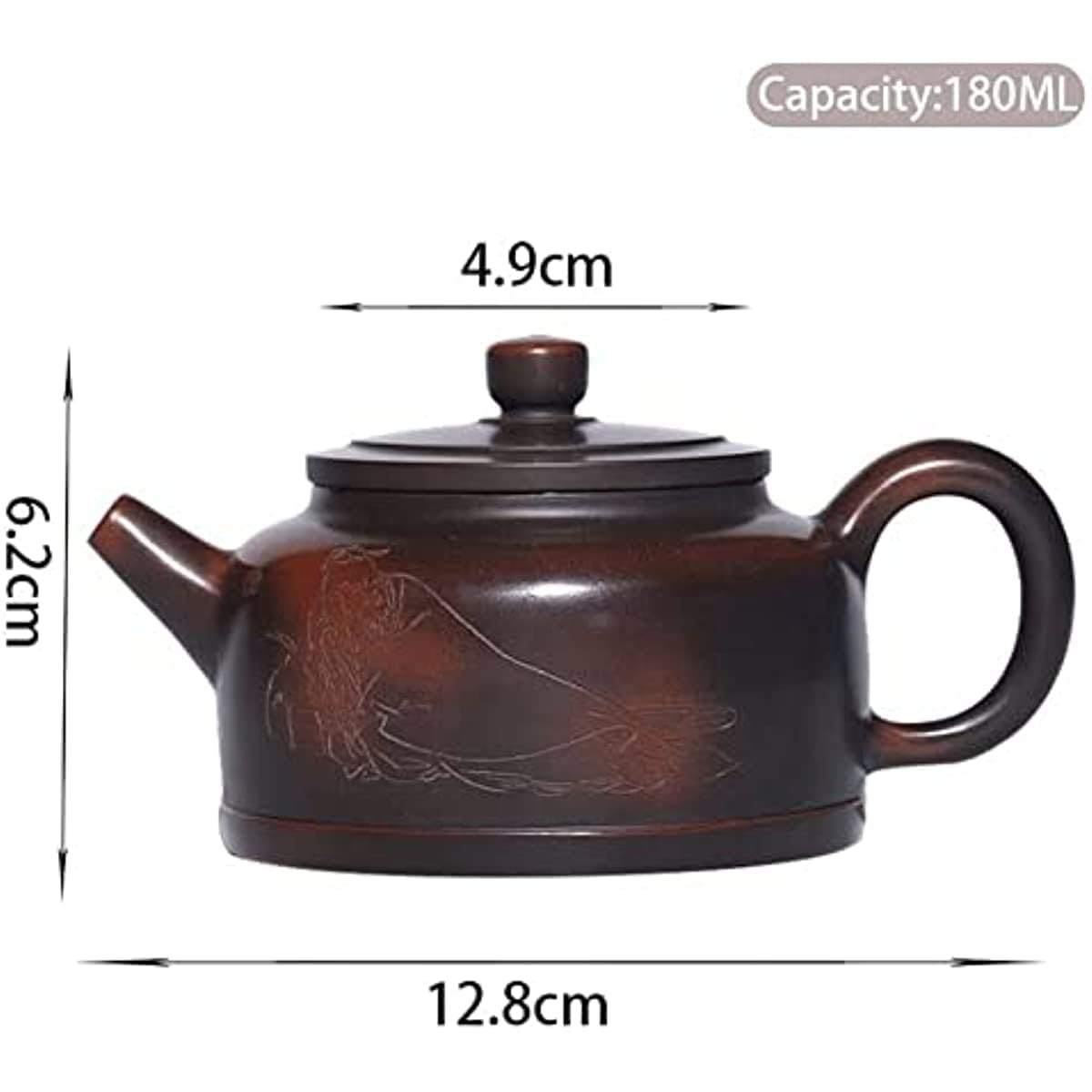 Set da tè Portatile da Viaggio da 180 ml, teiere Tradizionali Cinesi Viola, Autentico bollitore con Filtro a Sfera