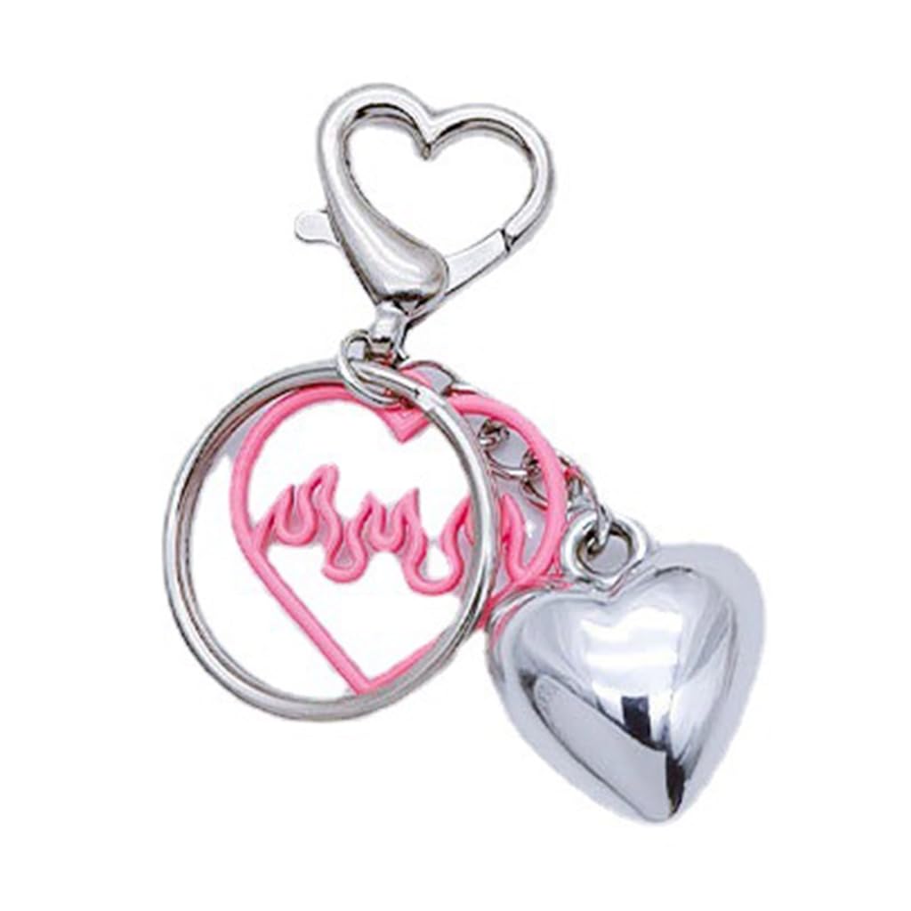 ZEPFJHE Gothic Heart Flame Butterfly Keychain Jewellery Dark Art Aesthetic Dangle Keychain For Alternative Girl Punk