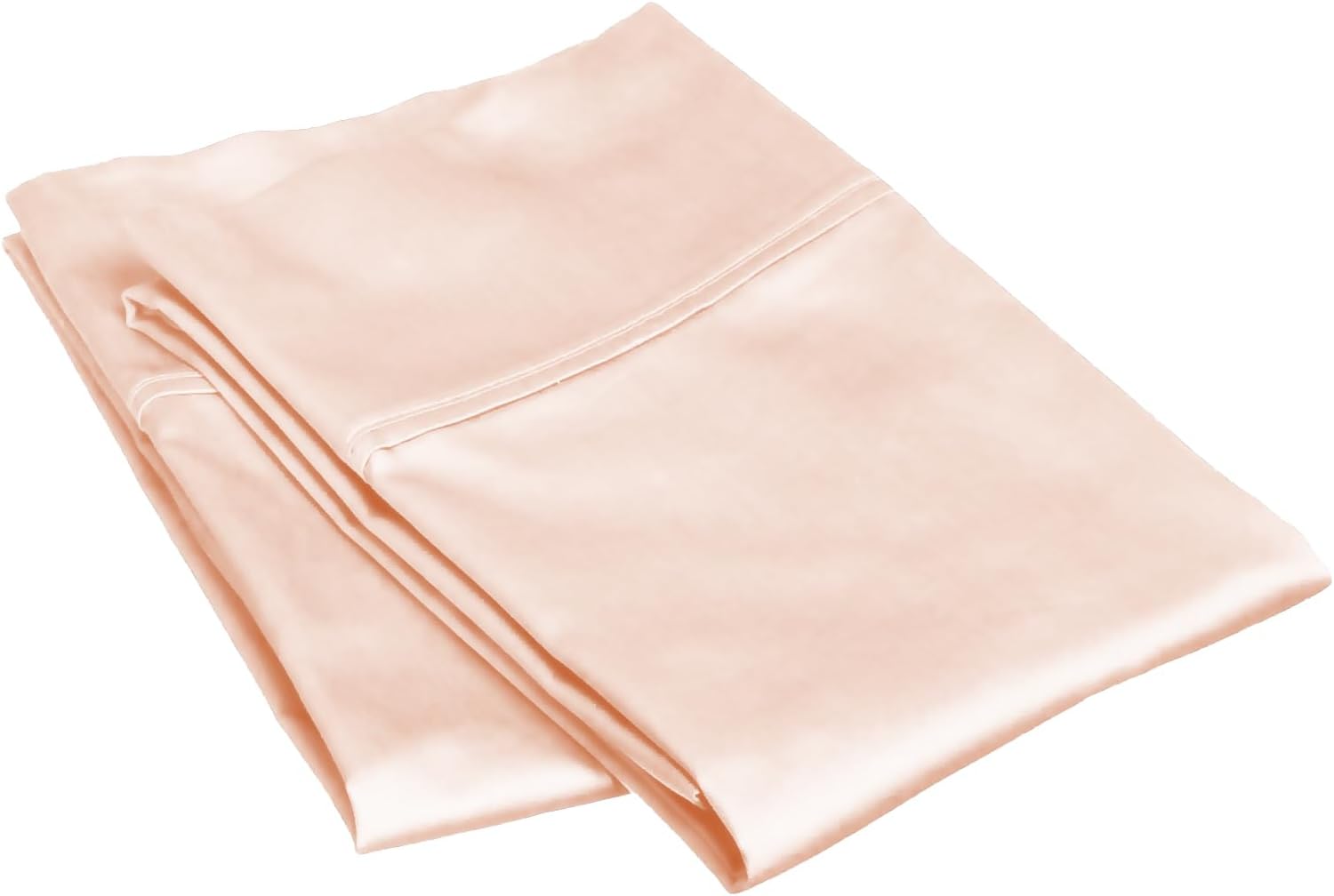 Queen Size 2-Piece Pillow Case Set Comfy Breathable & Cooling 1000-TC Egyptian Cotton Luxury Envelope Closure Pillowcases 20x30 Set of 2 Pillow Covers, (Solid, Peach)
