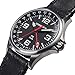 Torgoen T9 Black GMT Pilot Watch for Men, Swiss Quartz, Mineral Crystal with Black Leather Strap