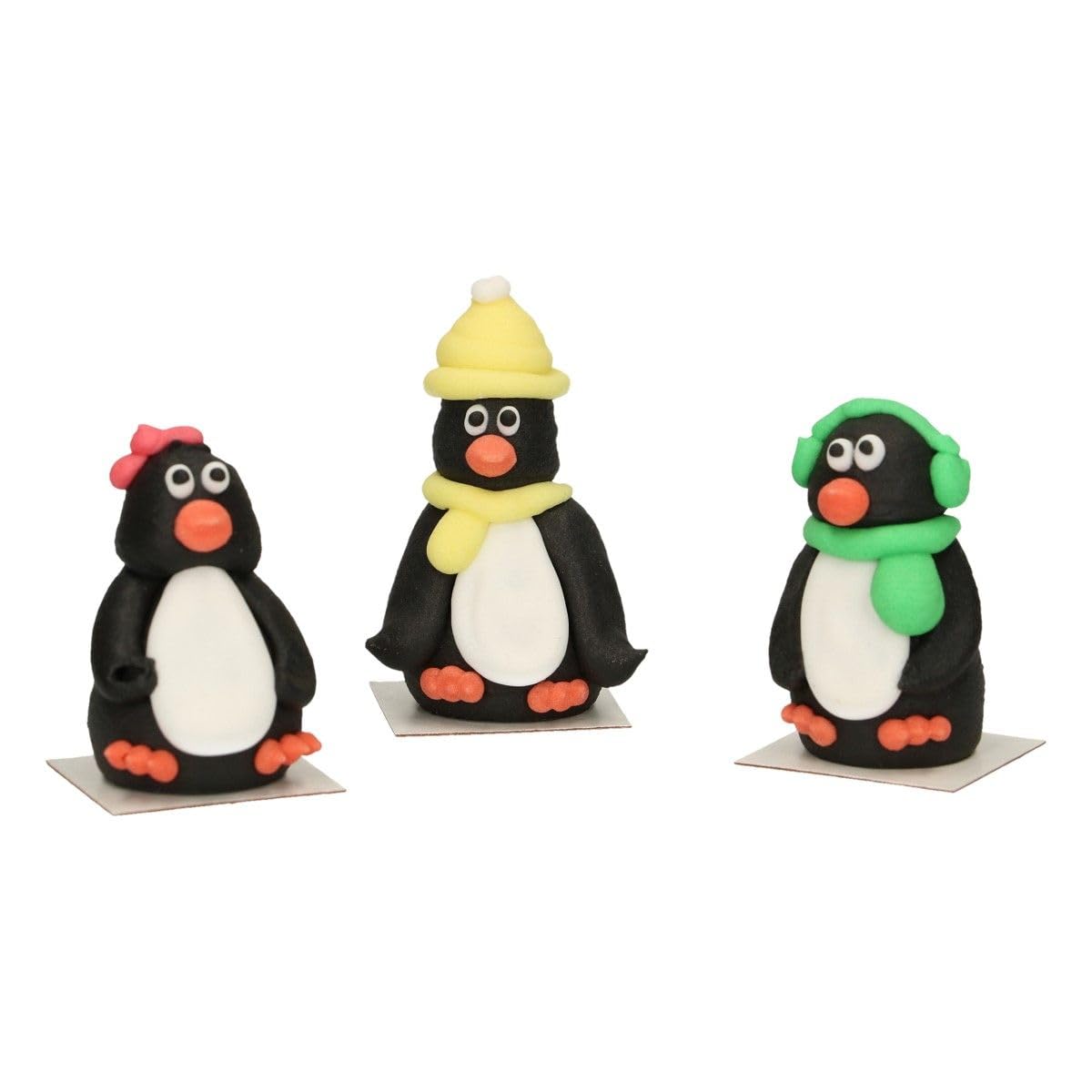 FunCakes Sugar Decorations 3D Penguin: Ready to Use for Cake Decoration, Absolute for Cupcakes, Muffins and More - Set/3