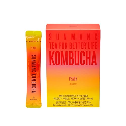 SUNMANC Kombucha 10 paquetes 176 onzas bebida probiótica fermentada espumosa de Corea del Sur apoyo para la salud intestinal y la inmunidad práctica