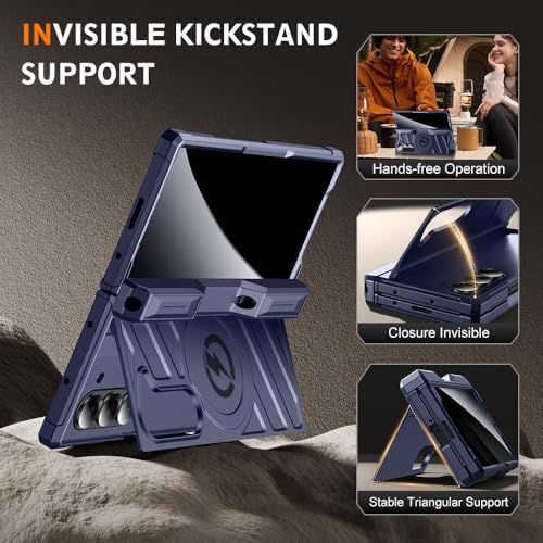 Coque Galaxy Z Fold6 antichoc militaire compatible MagSafe avec support - 3