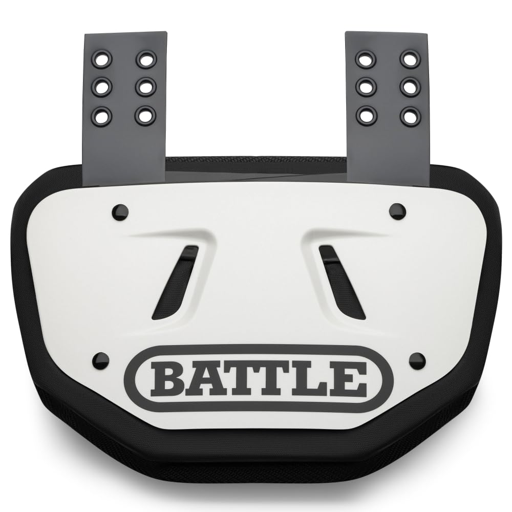 Battle Sports Chrome Football Back Plate – Hard Shell Lower Back Protector with Contoured Foam for High-Impact Protection for Adult and Youth
