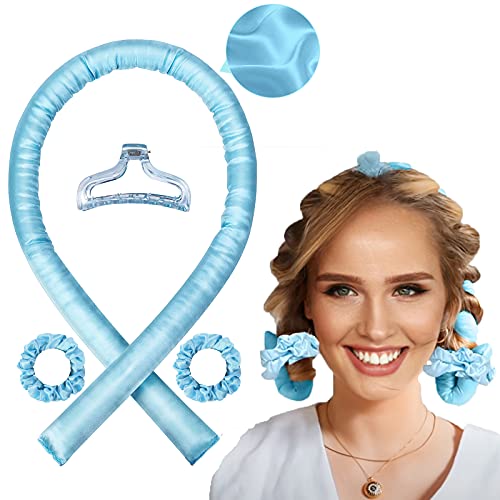 Heatless Hair Curlers For Long Hair,No Heat 22 Momme Mulberry Silk Curls Headband,Soft Cotton Foam Hair Rollers To Sleep In Overnight,DIY Wave Formers Curling Ribbon and Flexi Rods for Natural Hair