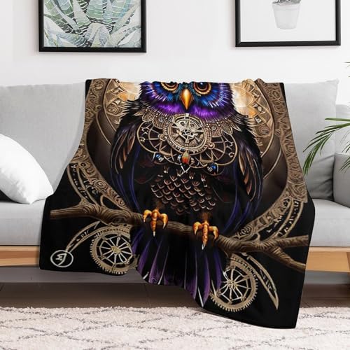 Manta de forro polar de búho de 140x180 cm para sofá y cama 3