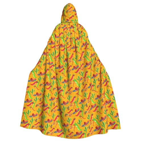 GUOLGP Disfraz de Halloween con capucha y sombrero de cactus y chile para adultos y niños, para fiestas de cosplay y festivales