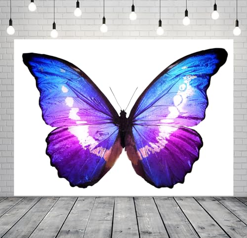 Telón de fondo mariposa morada 7x5ft para fotografía miniatura 2
