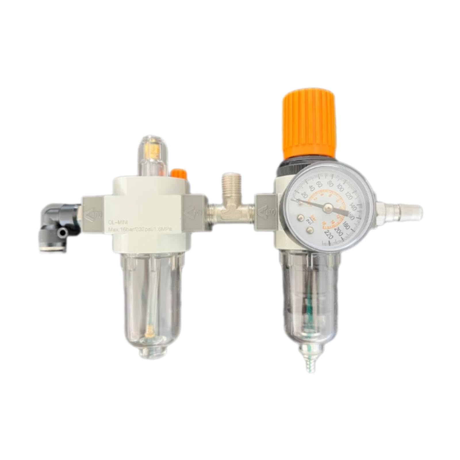 Öl Wasserabscheider Reifenmontiergerät Luftdruckmesser Ersatzteil Zubehör Autowerkstatt Werkzeug PP Metall Langlebige Konstruktion für Reifenservice W, Type A
