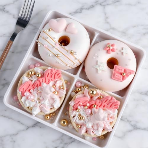 Image of Gold Pink and White Sprinkles for Cake Decorating, 130g /4.6oz Edible Pearl Sprinkles Mix, Sugar Candy Pearls for Baking, Cookie Decorations and Cupcake Toppings, Wedding Party Holiday Supplies