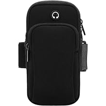 Phone Holder for Running, Universal Adjustable Arm Band Key Card Bag Fit Gym Jogging Hiking Running Exercise Walking Workout, Running Armband for Phone Under 7 InchBlack