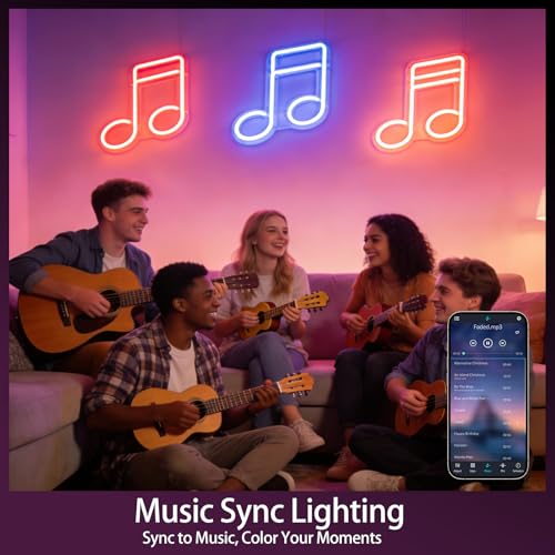 Image of LED Neon Lights, 66FT RGB Neon Rope Lights App Control,IR Remote,Music Sync,IP65 Waterproof,Flexible DIY Design for Bedroom,Living Room,Gaming Room,Party,Outdoor,Christmas Decor
