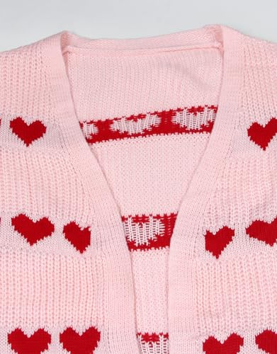 Image of Alsol Lamesa Women's Long Sleeve Heart Cardigan Sweaters V Neck Open Front Knit Coat