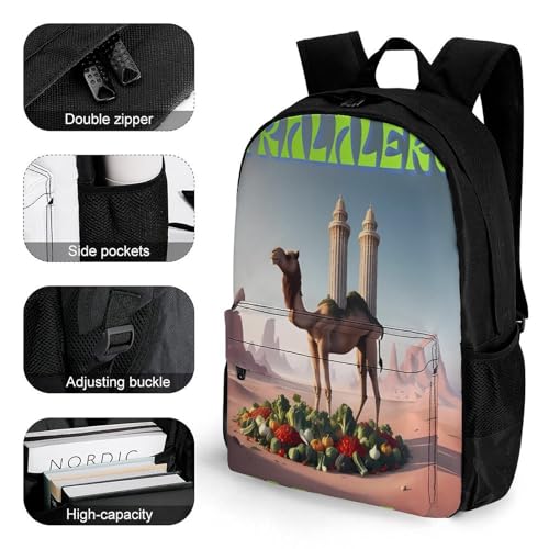 Frigo-Camelo Merch Backpack With Pocket Italian-Brainrot Meme Travel Backpack 42x30.5cm3