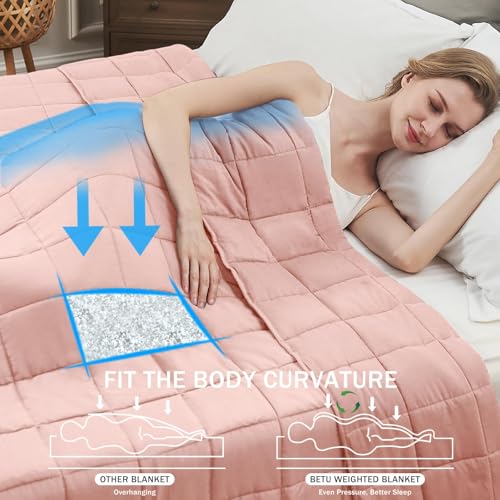 Pink Weighted Blanket for Adults 20lbs, 88"x104", King Size Cooling Heavy Throw Blanket for 130-220lbs, Microfiber Soft Thick Big Blankets Weighted Comforter Gift for Sleeping