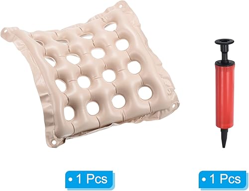 Miniatura 3 de PATIKIL Cojín de asiento inflable, cojín portátil para silla, respaldo transpirable, almohadilla de asiento de aire para sillas de ruedas, sillas de