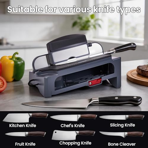 Image of Knife Sharpener,3 Stage Kitchen Knife Sharpener,Adjustable Multi-Angle Guide Knife Sharpening Stone,Gifts for Women Men,Magnetic Manual Knife Sharpening Kit,Diamond & Pulpstone & White Corundum