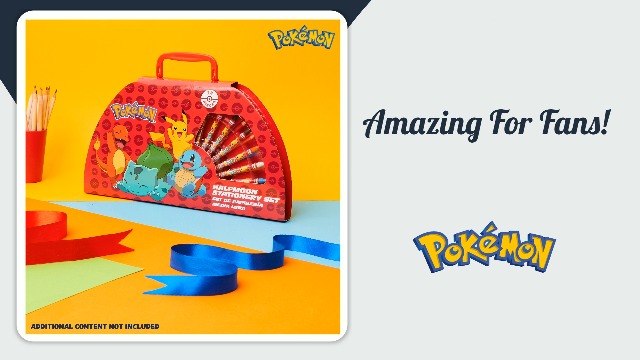 Mallette De Dessin Pokémon Officielle - 40 Pièces (aquarelles, Feutres, Crayons, Cires, Tampon...) - Pour Activités Créatives Enfants
