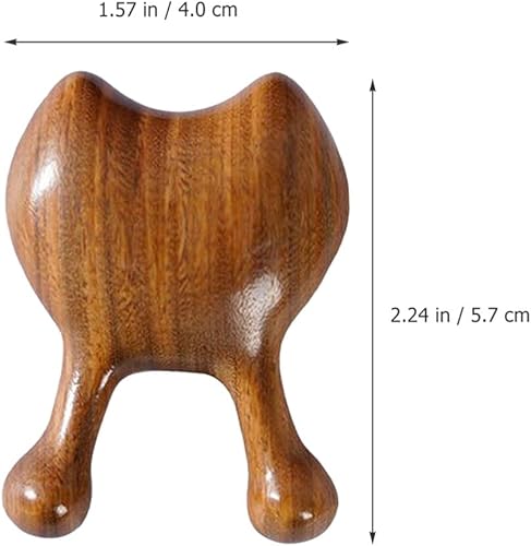 Miniatura 2 de Beaupretty Peine de masaje de madera para alivio de cabeza y nariz, herramienta de masajeador de acupuntura facial de madera natural Gua Sha para