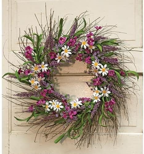 Miniatura 5 de First of a kind Esta corona de limón frondoso (18 pulgadas)  Corona de primavera artificial para puerta delantera  Corona de flores grande para