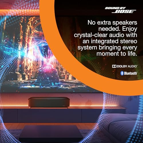 Epson Lifestudio Grand Plus EH-LS970B | Ultra-Short-Throw Smart Laser Projector TV | Home Cinema 4K | 4,000 Lumens | AI Imaging | Sound by BOSE| Google TV | 150'' Display | 5-Year Warranty | Black - Image 7
