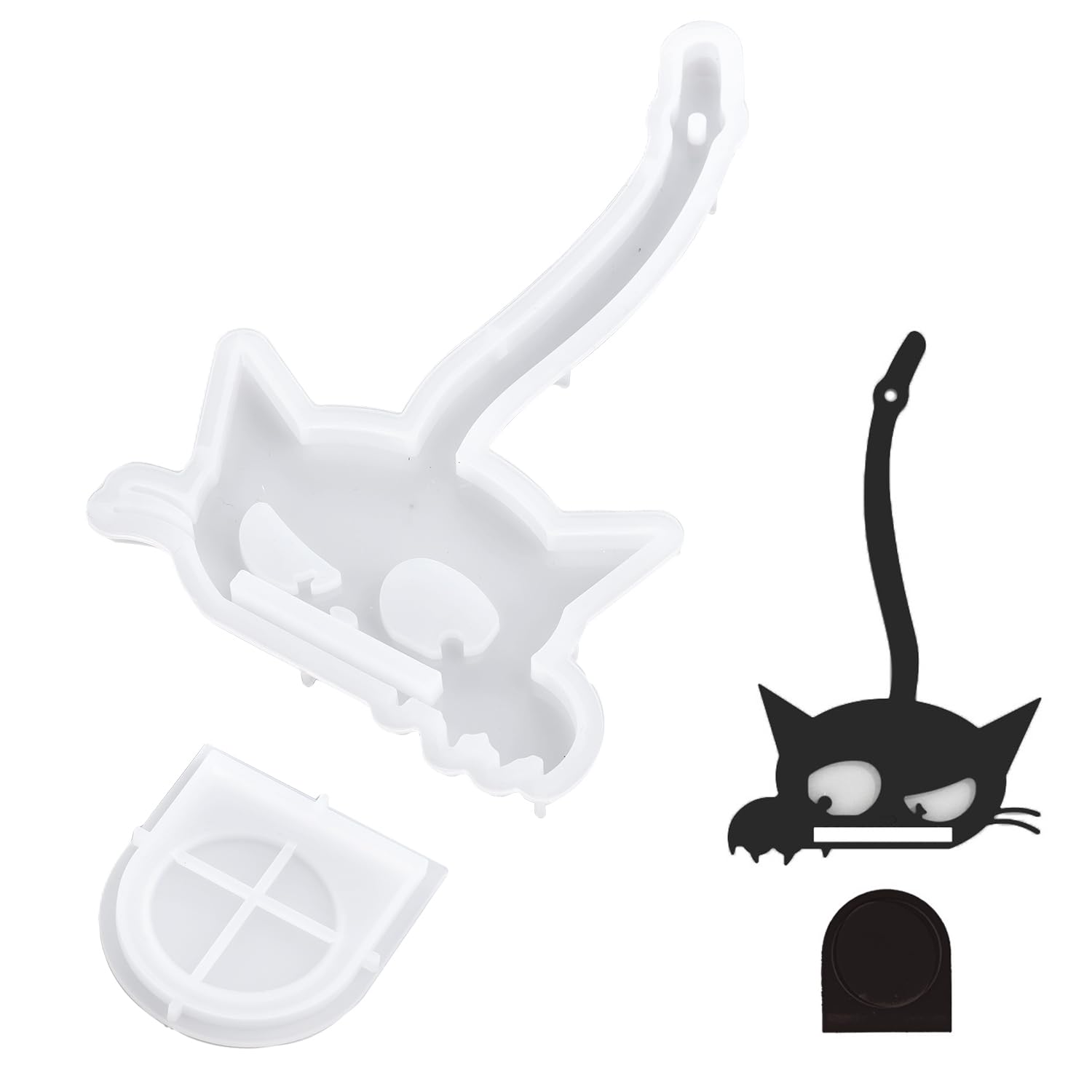 Waitamo Epoxidharz Formen, Tierform Gießformen Silikon Kätzchen Epoxidharz Silikonformen Für Hängekerzen Wanddekorationen Bastelarbeiten (Straight Tail)